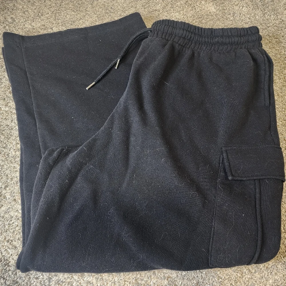 Men's Black Cargo Sweatpants 3X - Picture 4 of 4